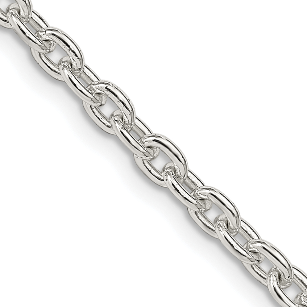 Sterling Silver 3.5mm Cable Chain (QCL100-18)