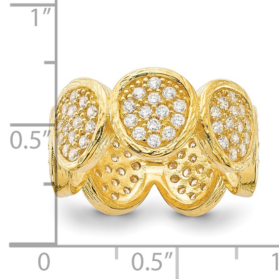 Sterling Silver Gold-Plated CZ Ovals Ring