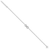 Cheryl M Sterling Silver Rhodium-plated Brilliant-cut CZ Infinity Bracelet with 1 Inch Extender, 7" view 2