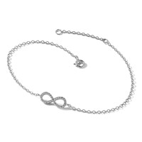 Cheryl M Sterling Silver Rhodium-plated Brilliant-cut CZ Infinity Bracelet with 1 Inch Extender, 7" view 5
