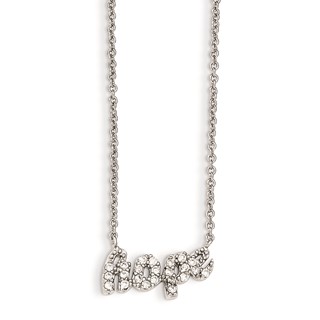 Cheryl M Sterling Silver CZ HOPE 18in. Necklace