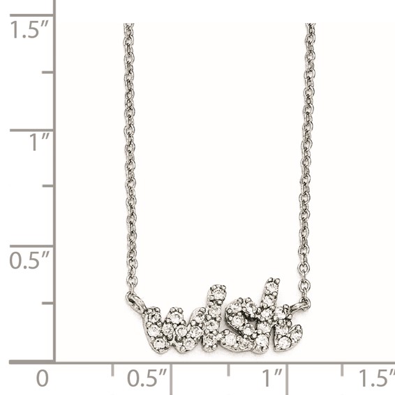 Cheryl M Sterling Silver CZ WISH 18in. Necklace