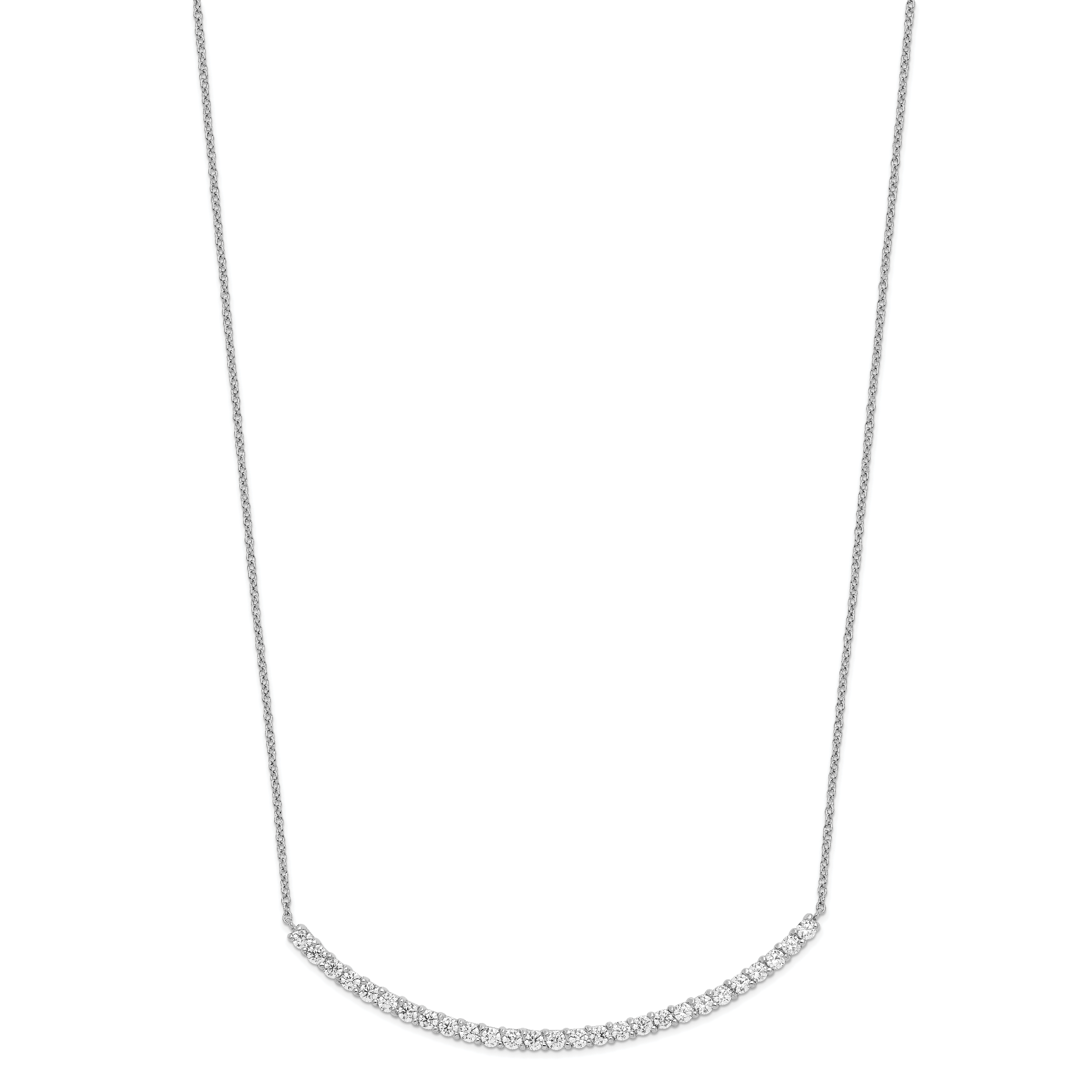 Cheryl M silber brillant geschnitten CZ gebogene Stange 18 Zoll Halskette QCM1214 - Bild 2 von 4