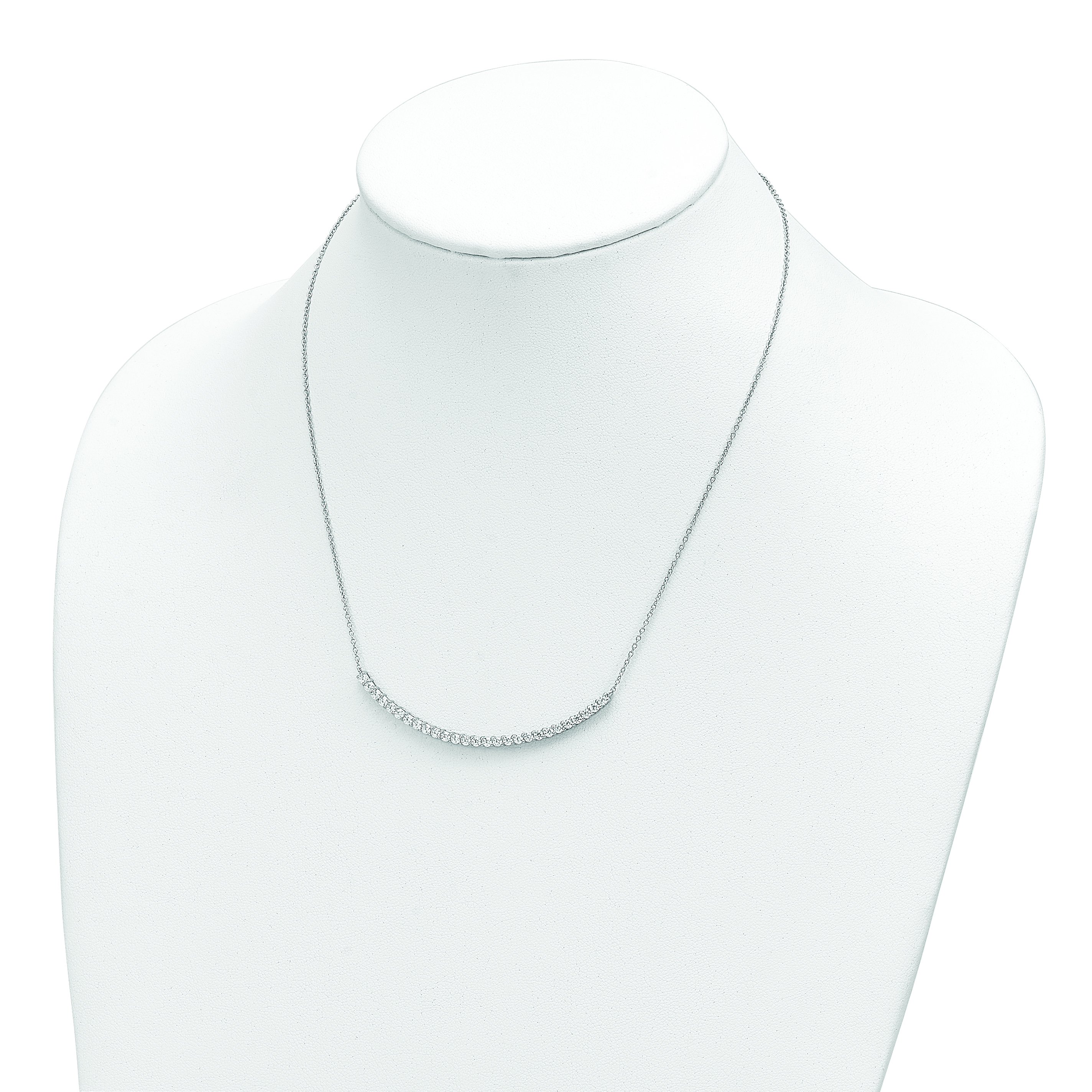 Cheryl M silber brillant geschnitten CZ gebogene Stange 18 Zoll Halskette QCM1214 - Bild 4 von 4