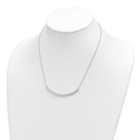Cheryl M Sterling Silver Rhodium-plated Brilliant-cut CZ Curved Bar Necklace, 18" view 4