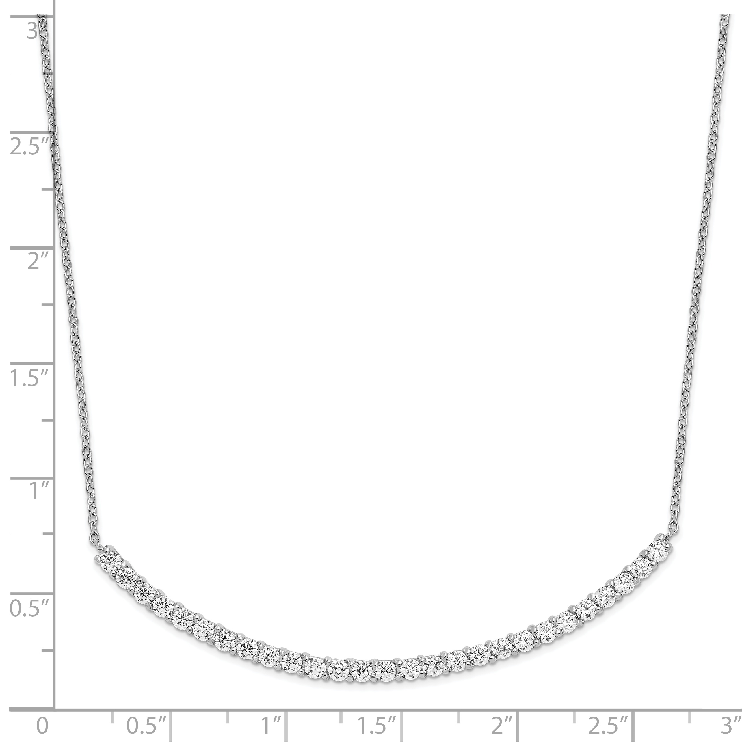 Cheryl M silber brillant geschnitten CZ gebogene Stange 18 Zoll Halskette QCM1214 - Bild 3 von 4