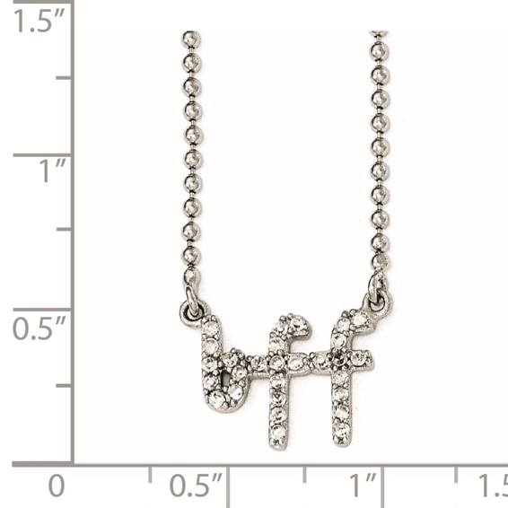 Cheryl M Sterling Silver CZ BFF 18in. Necklace