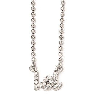 Cheryl M Sterling Silver CZ LOL 18in. Necklace