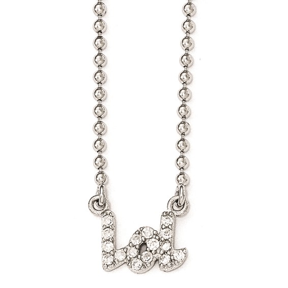Cheryl M Sterling Silver CZ LOL 18in. Necklace