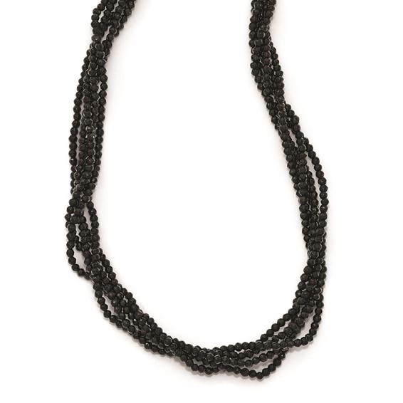 Cheryl M Sterling Silver CZ and Onyx Slip on Necklace