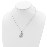 Cheryl M Sterling Silver Rhodium-plated Brilliant-cut CZ Butterfly Necklace, 18" view 4