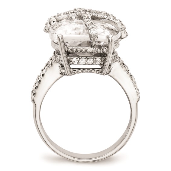 Cheryl M Sterling Silver CZ Bow Ring