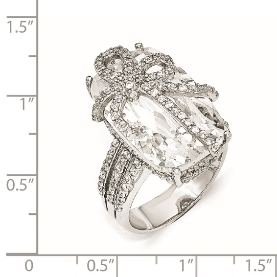 Cheryl M Sterling Silver CZ Bow Ring