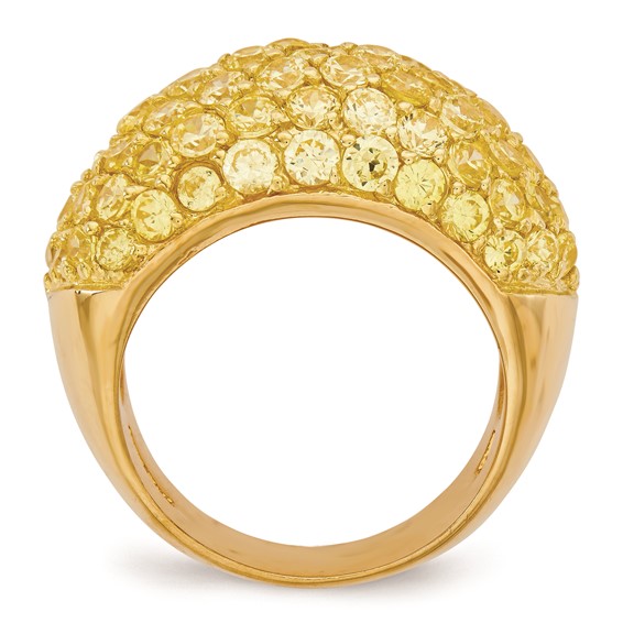 Cheryl M Sterling Silver Gold-plated Yellow CZ Ring