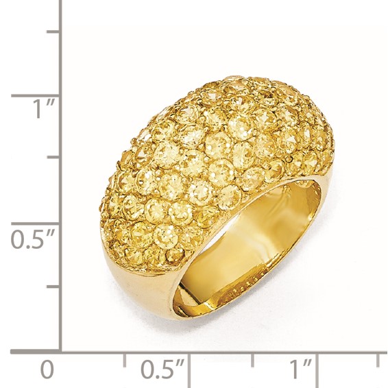 Cheryl M Sterling Silver Gold-plated Yellow CZ Ring
