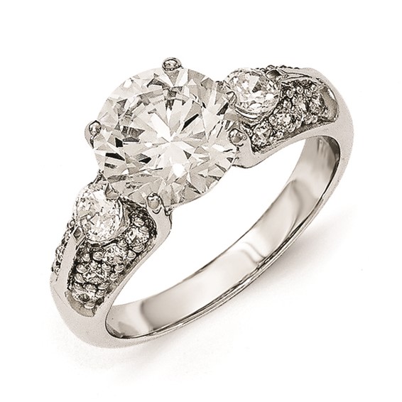 Cheryl M Sterling Silver AAA CZ Ring