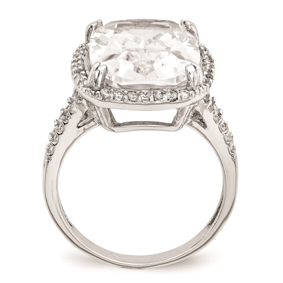 Cheryl M Sterling Silver CZ Square Ring