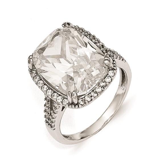 Cheryl M Sterling Silver CZ Square Ring