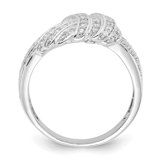 Cheryl M Sterling Silver Pave CZ Knot Ring