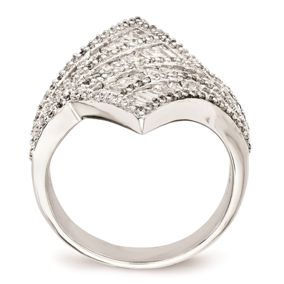 Cheryl M Sterling Silver CZ Fancy Ring