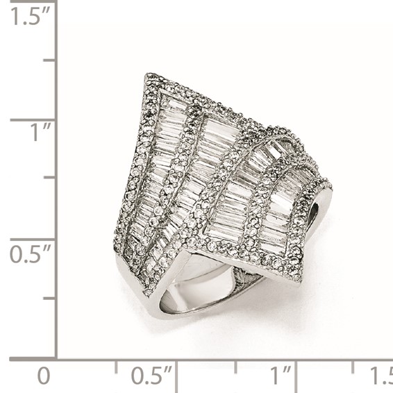 Cheryl M Sterling Silver CZ Fancy Ring