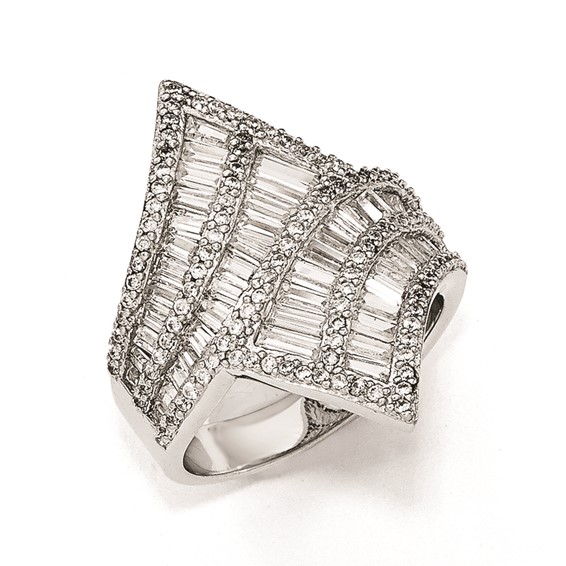 Cheryl M Sterling Silver CZ Fancy Ring