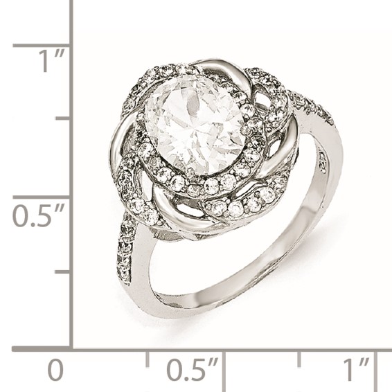 Cheryl M Sterling Silver CZ Fancy Ring