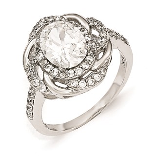Cheryl M Sterling Silver CZ Fancy Ring