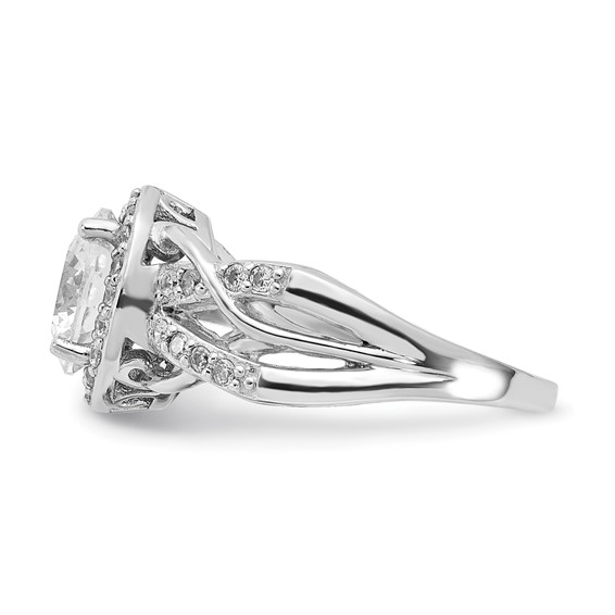 Cheryl M Sterling Silver CZ 100-Facet Fancy Ring