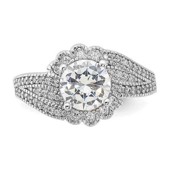 Cheryl M Sterling Silver 100-Facet CZ Ring