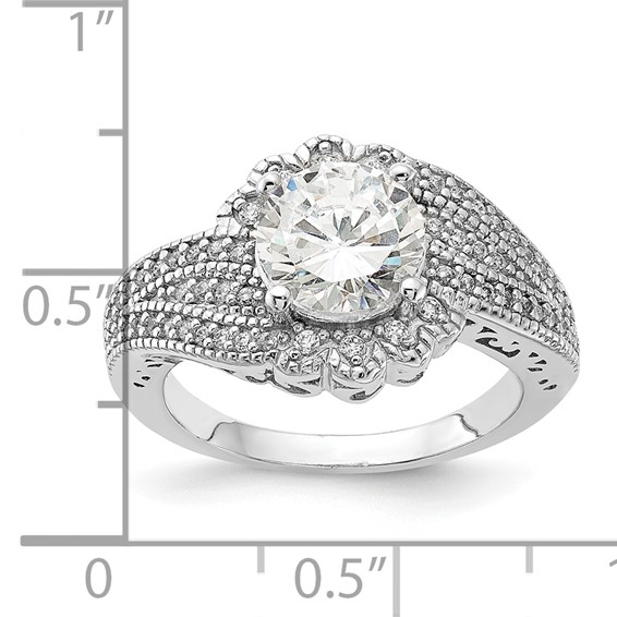 Cheryl M Sterling Silver 100-Facet CZ Ring