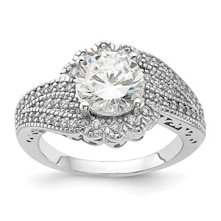 Cheryl M Sterling Silver 100-Facet CZ Ring