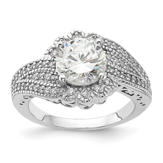 Cheryl M Sterling Silver 100-Facet CZ Ring