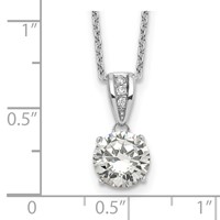Cheryl M Sterling Silver Rhodium-plated Necklace with Gold-plated Accent Brilliant-cut 8mm CZ XO Gallery, 18" view 5