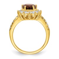 Cheryl M Sterling Silver & Gold-plated Teardrop Brown CZ Ring view 2