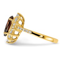 Cheryl M Sterling Silver & Gold-plated Teardrop Brown CZ Ring view 3
