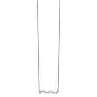 Cheryl M Sterling Silver Rhodium-plated Emerald-cut CZ Bar Necklace, 18" view 2