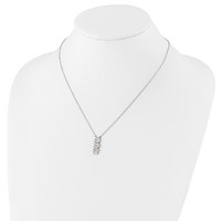 Cheryl M Sterling Silver Rhodium-plated Emerald-cut CZ Vertical Bar Necklace, 18" view 3