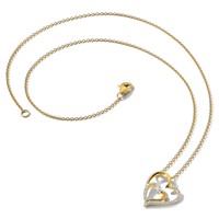 Cheryl M Sterling Silver Gold-plated Brilliant-cut CZ Fancy Double Heart Necklace, 18" view 5