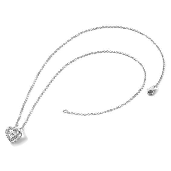 Sterling Silver Vibrant CZ Heart Necklaces