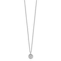 Cheryl M Sterling Silver Rhodium-plated Brilliant-cut Vibrant CZ Circle Necklace, 18" view 2