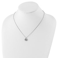 Cheryl M Sterling Silver Rhodium-plated Brilliant-cut Vibrant CZ Circle Necklace, 18" view 4