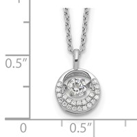 Cheryl M Sterling Silver Rhodium-plated Brilliant-cut Vibrant CZ Circle Necklace, 18" view 3