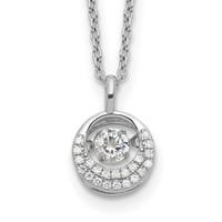 Cheryl M Sterling Silver Rhodium-plated Brilliant-cut Vibrant CZ Circle Necklace, 18" view 1
