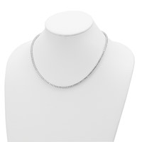 Cheryl M Sterling Silver Rhodium-plated Brilliant-cut CZ Necklace, 18" view 4