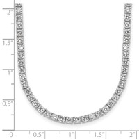 Cheryl M Sterling Silver Rhodium-plated Brilliant-cut CZ Necklace, 18" view 3