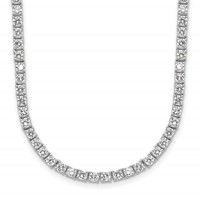 Cheryl M Sterling Silver Rhodium-plated Brilliant-cut CZ Necklace, 18" view 1