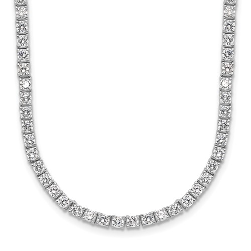 Cheryl M Sterling Silver Rhodium-plated Brilliant-cut CZ Necklace, 18"