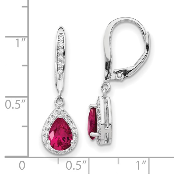 Created Gemstone & CZ Leverback Earrings