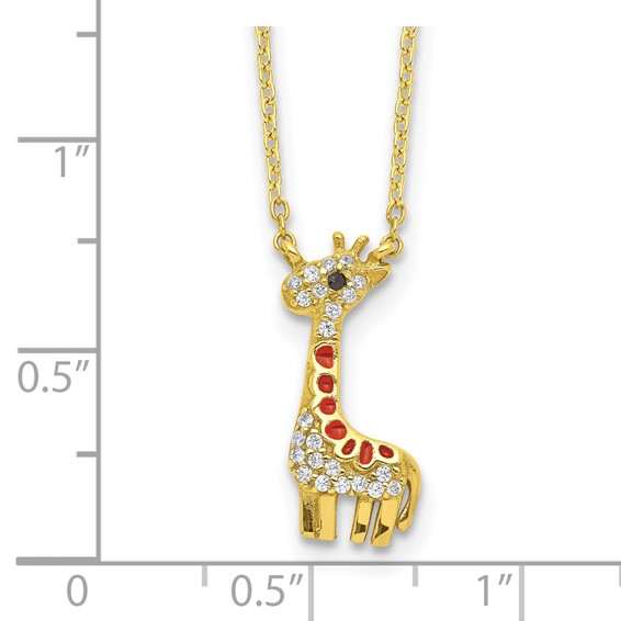 Sterling Silver CZ Giraffe Necklaces